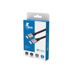 Xtech - USB cable - USB Type C - 3.66 m - Black  silver - (m) to (m) Braided XTC-533