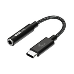 Xtech - Headphone Jack Adapter - 24 pin USB-C - 3.5mm TRRS - 10 cm - Black - USB-C (M) to 3.5 mm(f) XTC-509