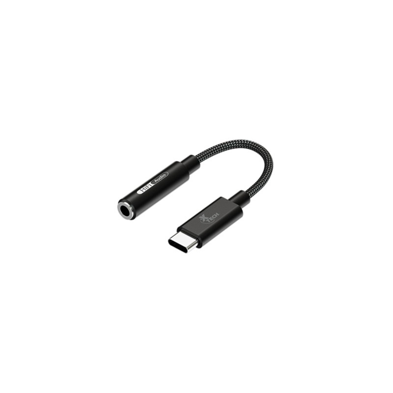 Xtech - Headphone Jack Adapter - 24 pin USB-C - 3.5mm TRRS - 10 cm - Black - USB-C (M) to 3.5 mm(f) XTC-509