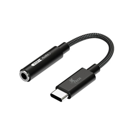 Xtech - Headphone Jack Adapter - 24 pin USB-C - 3.5mm TRRS - 10 cm - Black - USB-C (M) to 3.5 mm(f) XTC-509