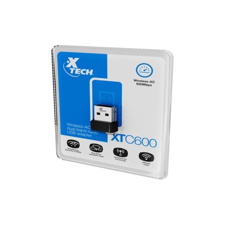 Xtech - Network adapter - USB 2.0 - Wless AC DBand 600Mbps XTC-600