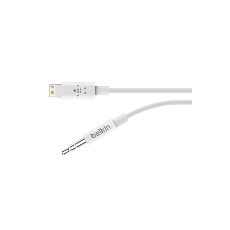 Belkin - Cable - Lightning/ Audio Aux  - Conecta iPhone  directo a salida 3.5mm - Blanco