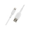 Belkin BoostCharge - Cable Lightning - Lightning macho a USB macho - 2 m - blanco