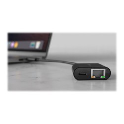 Belkin - Adaptador de carga y Ethernet - USB-C - Gigabit Ethernet x 1 + USB-C (solo alimentación) x 1
