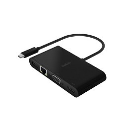 Belkin - Adaptador de carga y multimedia - USB-C - VGA, HDMI - 1GbE