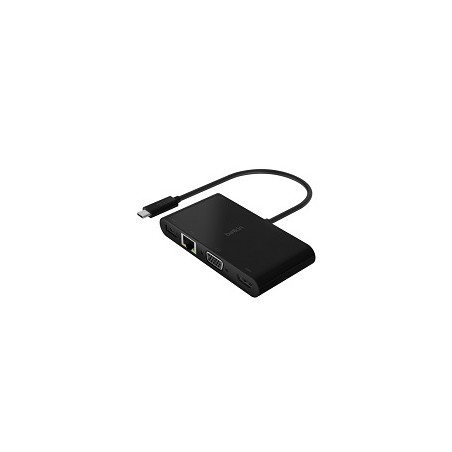 Belkin - Adaptador de carga y multimedia - USB-C - VGA, HDMI - 1GbE