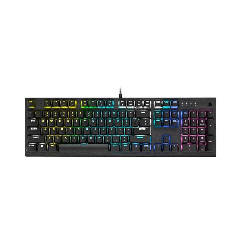 Corsair Memory - Keyboard - Wired - English - USB - Ergonomic Design - All black - Low Profile