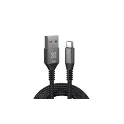 Klip Xtreme - USB cable - 24 pin USB-C - 9 pin USB Type A - 3 m - Black - 30W Braided Fast charging