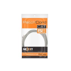 Nexxt - Cable de interconexión - RJ-45 (M) a RJ-45 (M) - 90 cm - UTP - CAT 5e - moldeado, trenzado - gris