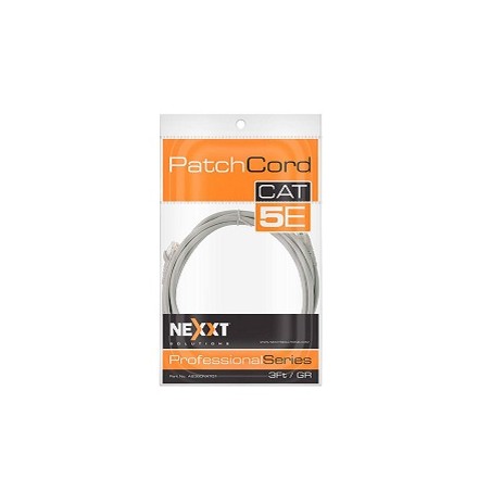 Nexxt - Cable de interconexión - RJ-45 (M) a RJ-45 (M) - 90 cm - UTP - CAT 5e - moldeado, trenzado - gris