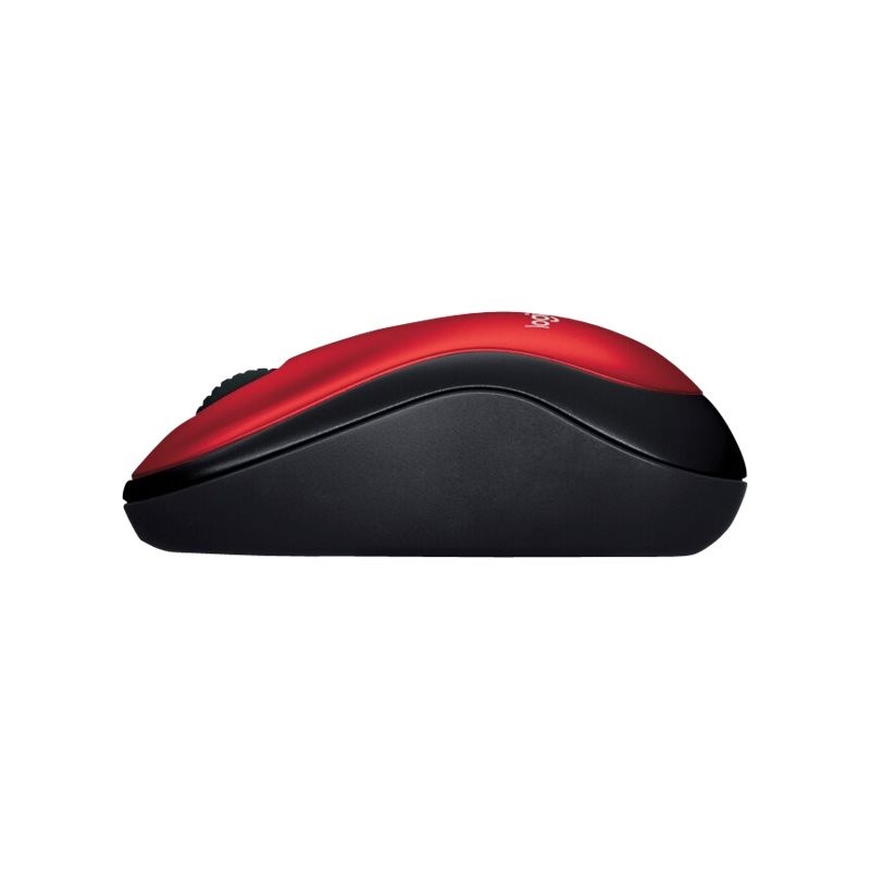 Logitech M185 - Ratón - diestro y zurdo - óptico - inalámbrico - 2.4 GHz - receptor inalámbrico USB - rojo