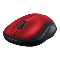 Logitech M185 - Ratón - diestro y zurdo - óptico - inalámbrico - 2.4 GHz - receptor inalámbrico USB - rojo