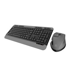Klip Xtreme - Keyboard and mouse set - Spanish - Wireless - 2.4 GHz - Black and gray