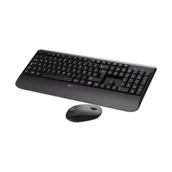 Klip Xtreme - Keyboard - Spanish - Wireless - 2.4 GHz - Black - Combo - hand rest