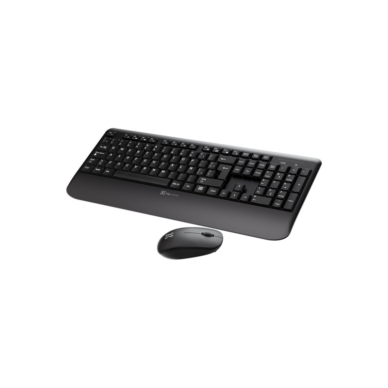 Klip Xtreme - Keyboard - Spanish - Wireless - 2.4 GHz - Black - Combo - hand rest