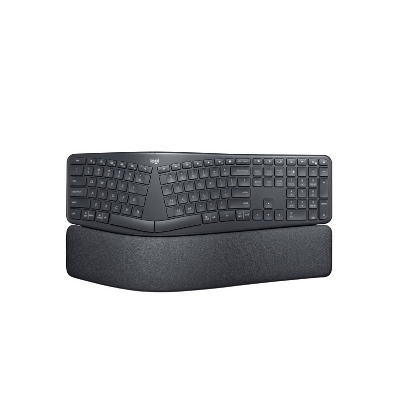 Logitech ERGO K860 - Teclado - inalámbrico - 2.4 GHz, Bluetooth 5.0 - grafito