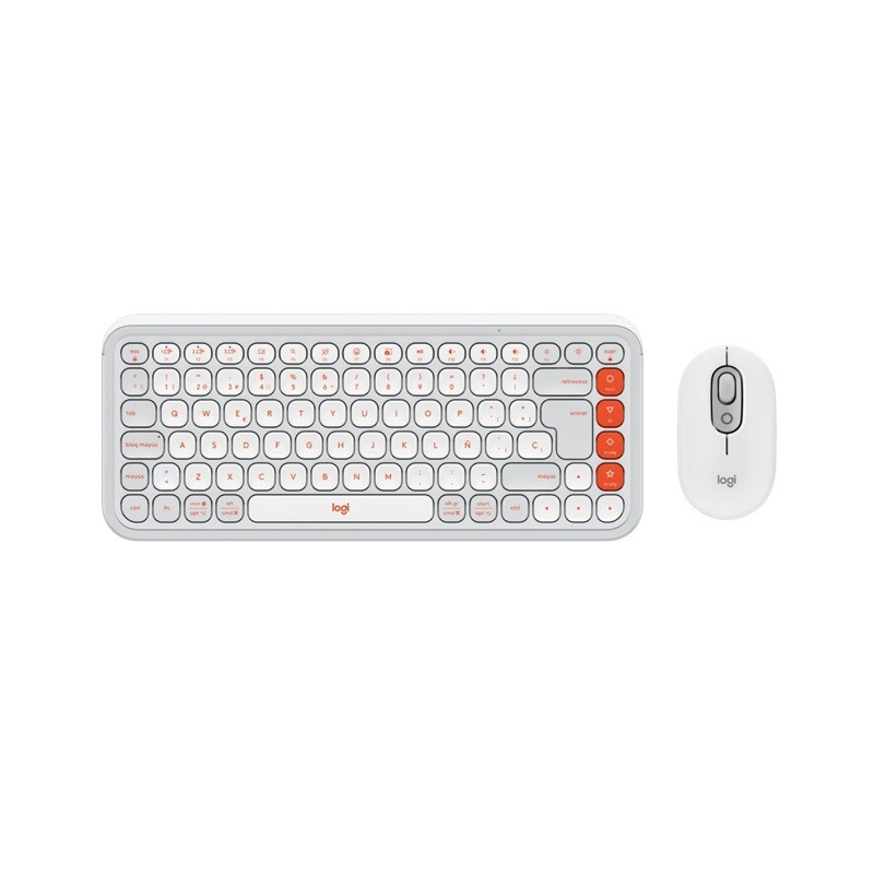 Logitech Pop Icon Combo - Keyboard and mouse set - Spanish (Latin American) - Off white