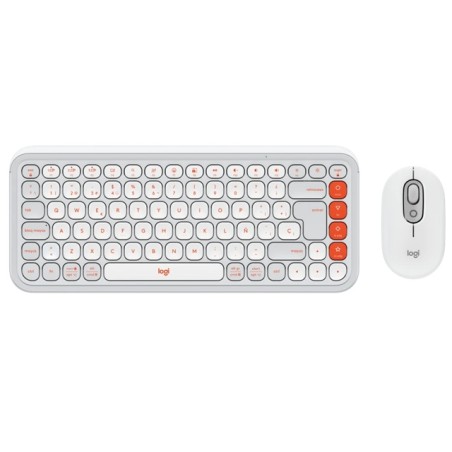 Logitech Pop Icon Combo - Keyboard and mouse set - Spanish (Latin American) - Off white