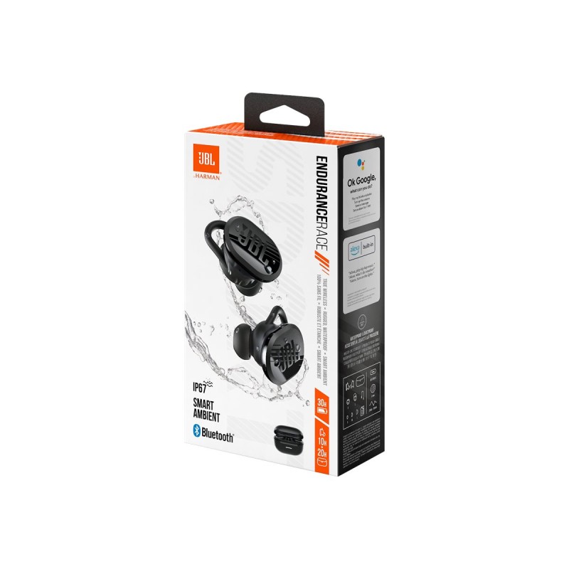 JBL Endurance Race - Auriculares inalámbricos con micro - en oreja - Bluetooth - negro