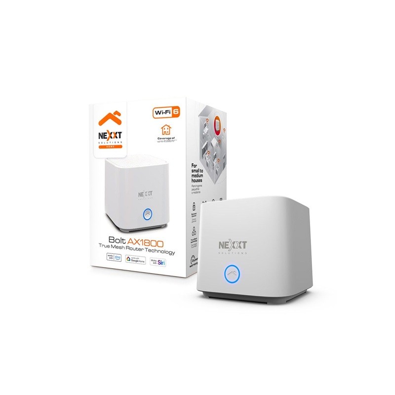 Nexxt Solutions Home - Router - Wireless Mesh - 802.11a/b/g/n/ac/ax - Desktop - Mesh router AX1800