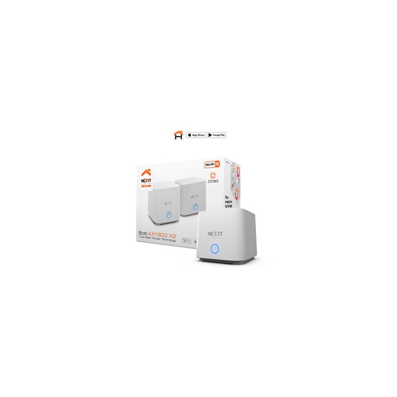 Nexxt Solutions Home - Router - Wireless Mesh - 802.11a/b/g/n/ac/ax - Desktop - Mesh routerAX18002pk