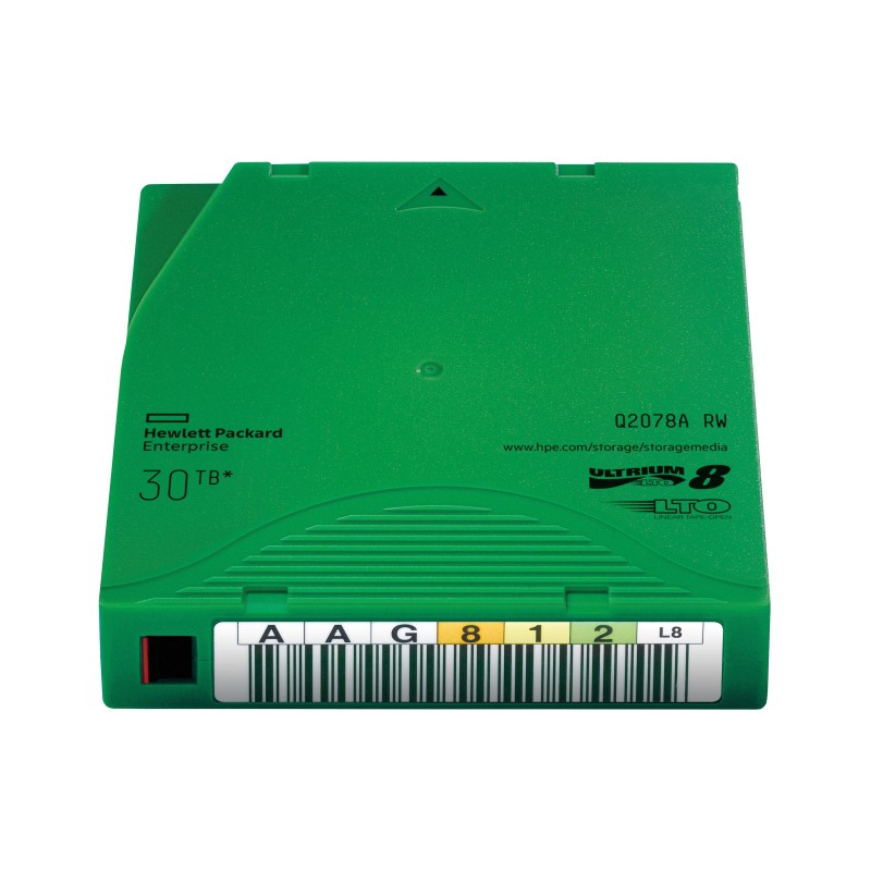 HPE RW Data Cartridge - LTO Ultrium 8 - 12 TB / 30 TB - verde - para StoreEver LTO-8 Ultrium 30750, LTO-8 Ultrium 30750 TAA