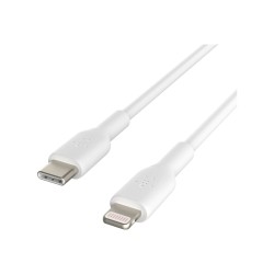Belkin BoostCharge - Cable Lightning - 24 pin USB-C macho a Lightning macho - 1 m - blanco - suministro de potencia USB (18W)