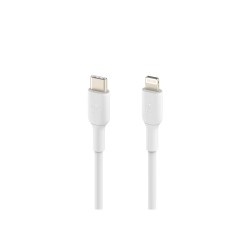 Belkin BoostCharge - Cable Lightning - 24 pin USB-C macho a Lightning macho - 1 m - blanco - suministro de potencia USB (18W)