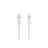 Belkin BoostCharge - Cable Lightning - 24 pin USB-C macho a Lightning macho - 1 m - blanco - suministro de potencia USB (18W)