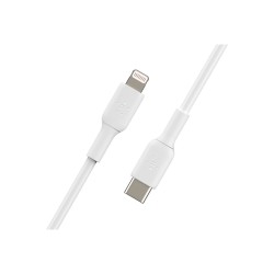 Belkin BoostCharge - Cable Lightning - 24 pin USB-C macho a Lightning macho - 1 m - blanco - suministro de potencia USB (18W)