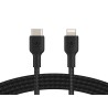 Belkin BoostCharge - Cable Lightning - 24 pin USB-C macho a Lightning macho - 1 m - negro - suministro de potencia USB (18W)