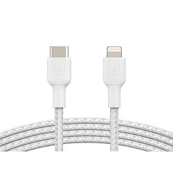 Belkin BoostCharge - Cable Lightning - 24 pin USB-C macho a Lightning macho - 1 m - blanco - suministro de potencia USB (18W)