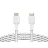 Belkin BoostCharge - Cable Lightning - 24 pin USB-C macho a Lightning macho - 1 m - blanco - suministro de potencia USB (18W)