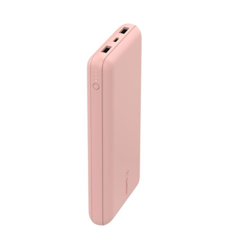 Belkin - Cargador portátil - 20000 mAh - 15 vatios - 3 A - 3 conectores de salida (24 pin USB-C, 2 x USB) - en el cable: USB-C -