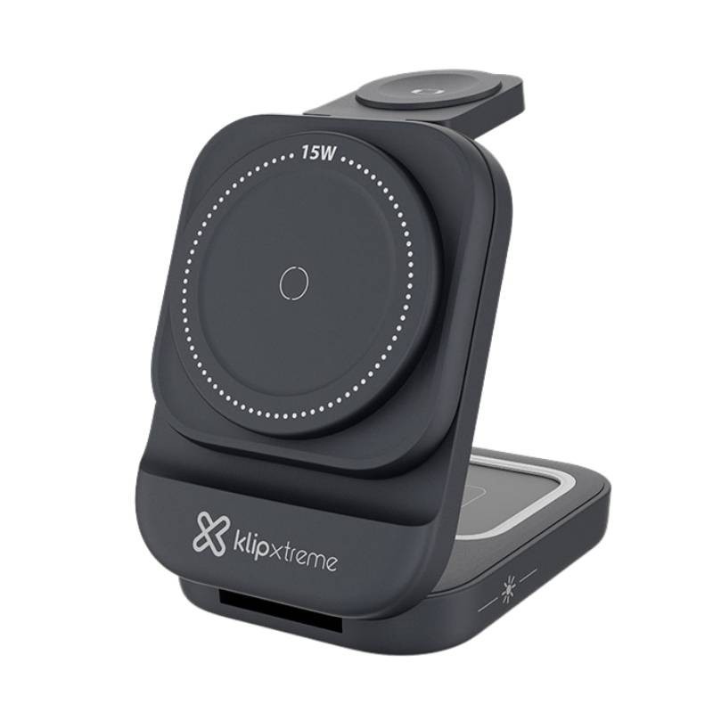 Klip Xtreme KDC-150 - Charging stand / battery charger - 15 Watt - 24 pin USB-C - Cellular phone / Wireless earbuds / Apple AirP