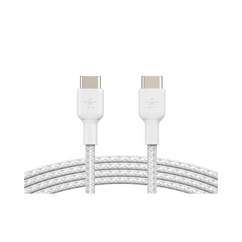 Belkin BoostCharge - Cable USB - 24 pin USB-C (M) a 24 pin USB-C (M) - 1 m - blanco