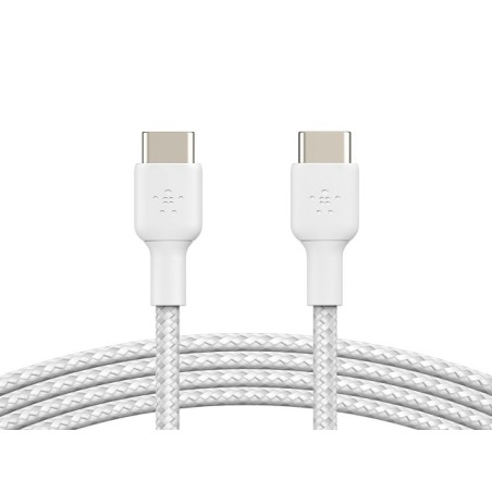 Belkin BoostCharge - Cable USB - 24 pin USB-C (M) a 24 pin USB-C (M) - 1 m - blanco
