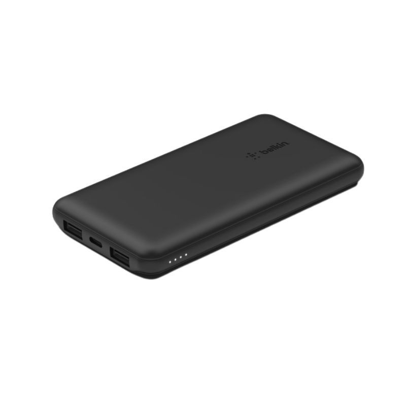 Belkin - Cargador portátil - 10000 mAh - 15 vatios - 3 conectores de salida (24 pin USB-C, 2 x USB) - negro