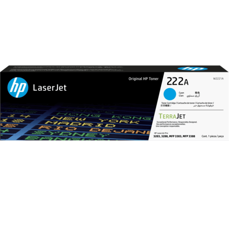 HP - 222A - Toner cartridge - Cyan - ORIGINAL LASERJET TONER