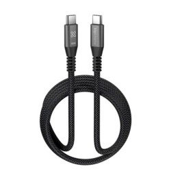 Klip Xtreme - USB cable - 24 pin USB-C - 3 m - Black - 100W Braided Fast charging