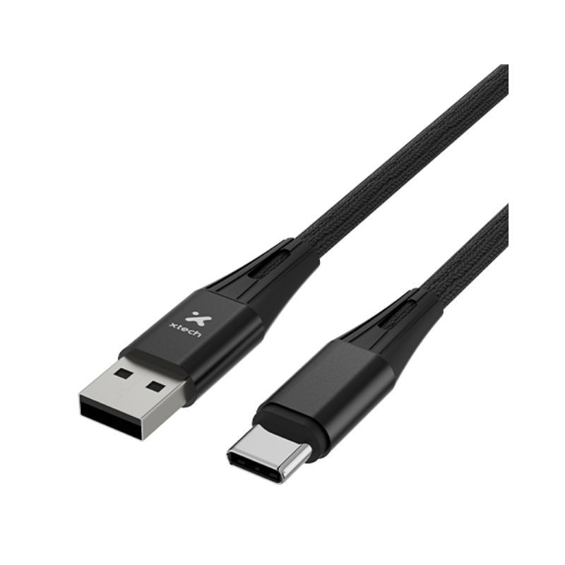Xtech - USB cable - 4 pin USB Type A - 24 pin USB-C - 1.8 m - Black - Braided-XTC-512