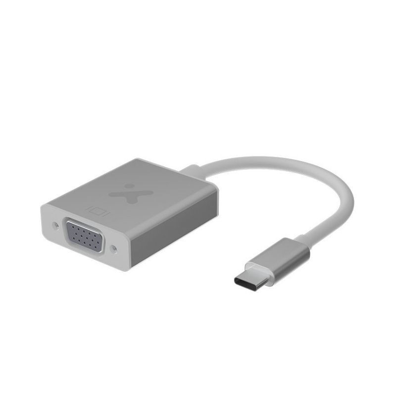Xtech - Display adapter - USB Type C - VGA - Aluminum silver - XTC-552
