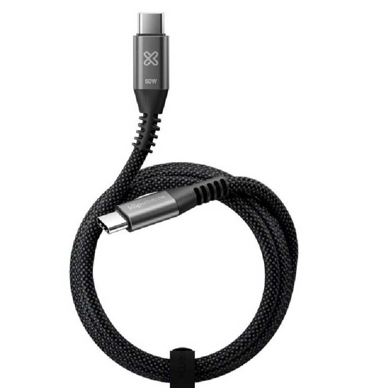 Klip Xtreme - USB cable - 24 pin USB-C - 1.8 m - Black - 60W Braided Fast charging