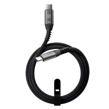 Klip Xtreme - USB cable - 24 pin USB-C - 1 m - Black - 60W Braided Fast charging