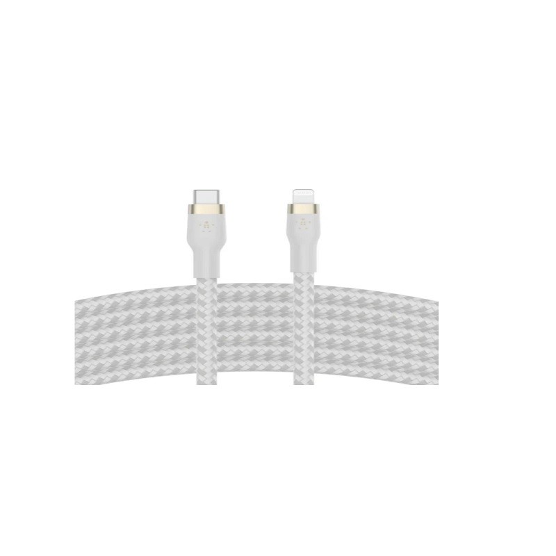 Belkin BoostCharge - Cable Lightning - 24 pin USB-C macho a Lightning macho - 3 m - blanco