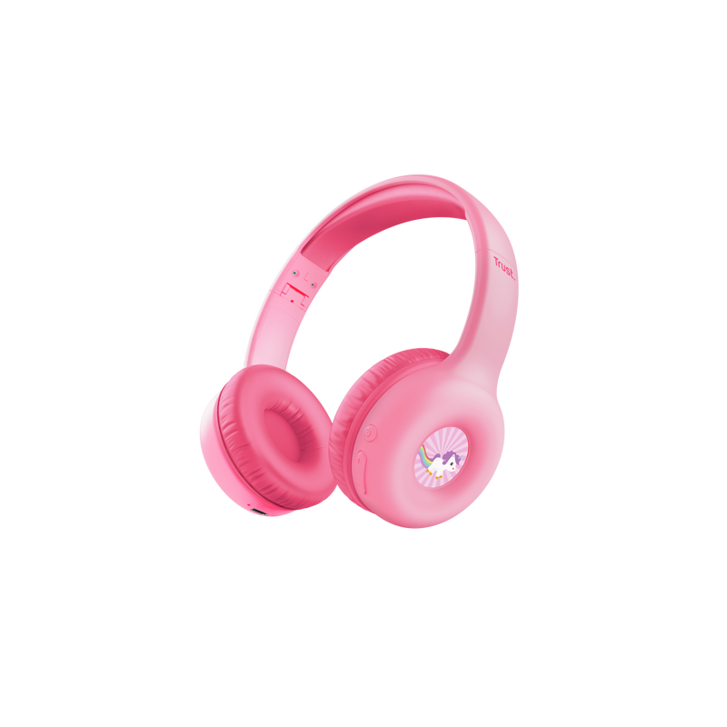 TRUST AUDIFONOS INFANTIL WIRELESS COLOR ROSADO PERSONALIZABLE - 25274