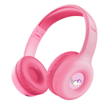 TRUST AUDIFONOS INFANTIL WIRELESS COLOR ROSADO PERSONALIZABLE - 25274