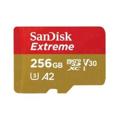 SanDisk Extreme - Tarjeta de memoria flash (adaptador microSDXC a SD Incluido) - 256 GB - A2 / Video Class V30 / UHS-I U3 / Clas