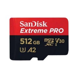 SanDisk Extreme Pro - Tarjeta de memoria flash (adaptador microSDXC a SD Incluido) - 512 GB - A2 / Video Class V30 / UHS-I U3 / 