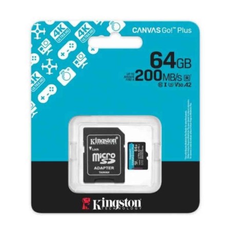 Kingston - Flash memory card - SDHC Memory Card - 64GB microSDXC Canvas Go Plus
